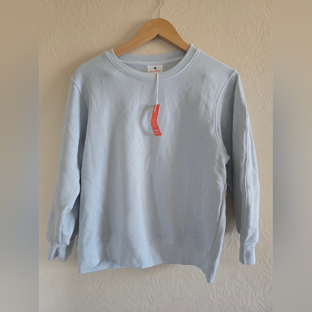 NWT! Sundry, Light Blue Crewneck Sweatshirt, Size 2 (Med)